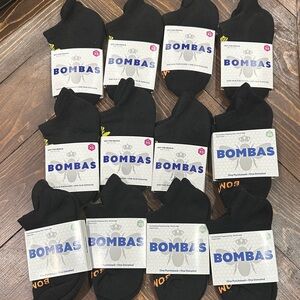Bombas 12 Pair BUNDLE Youth Black Ankle Athletic Socks size XS